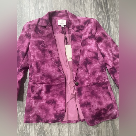 Cinq à Sept Purple Tie-Dye Print Blazer w/ Tags size 2 colour purple - Picture 8 of 8